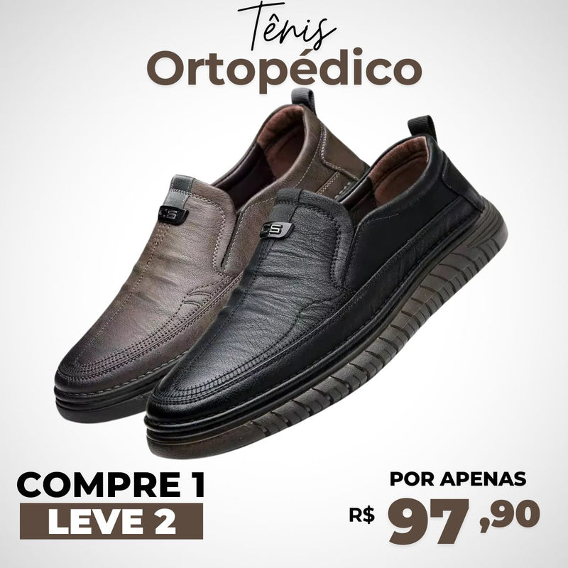 Kit 2 Sapatos Ortopédico de Couro (EM LIQUIDAÇÃO 2025)