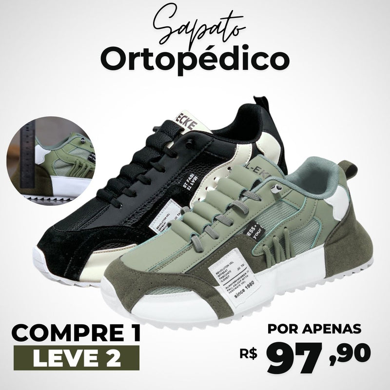 Kit 2 Sapatos TECNO ortopédico (AUMENTE 5CM)